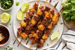 Crispy BBQ Pineapple Chicken Skewers recipe from Crossroads Kitchen
