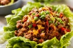 Express Chili Garlic Ground Beef Lettuce Cups recipe from Quarter Hour Table