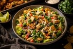 Lightning Sheet-Pan Nacho Chicken Salad recipe from Quarter Hour Table
