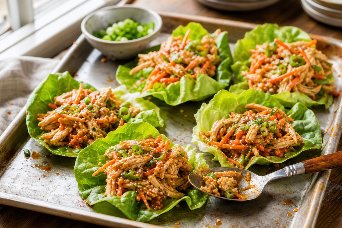 15-Minute Rotisserie Chicken Lettuce Cups recipe from Quarter Hour Table