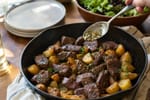 Lightning Steak Bits with Garlic Butter Potatoes recipe from Quarter Hour Table