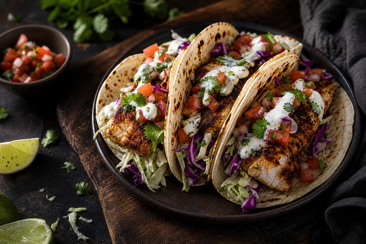 Express Blackened Fish Tacos recipe from Quarter Hour Table