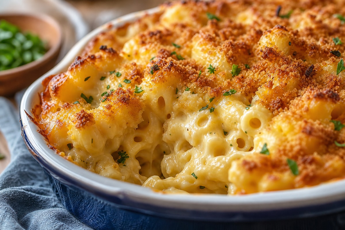Baked Mac and Cheese recipe from Pebble Plate Kids