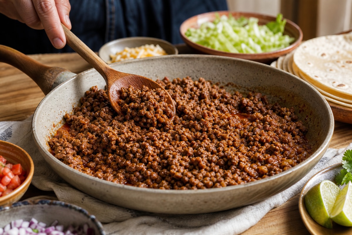 Beef Taco Meat recipe from Pebble Plate Kids