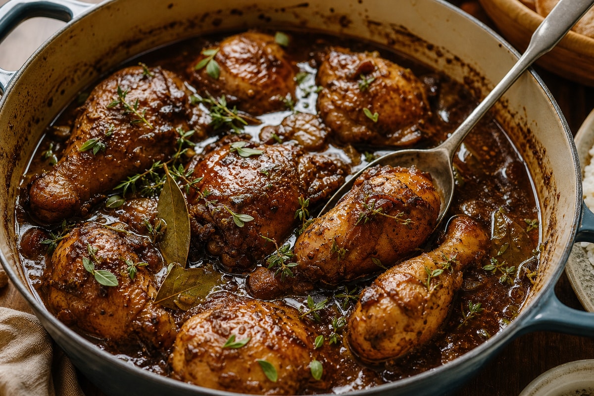 Chicken Adobo with Fresh Herbs recipe from Pebble Plate Kids