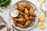 Crispy Baked Chicken Wings with Fresh Herbs recipe from Pebble Plate Kids