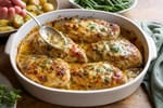 Garlic Herb Cheese Chicken recipe from Pebble Plate Kids