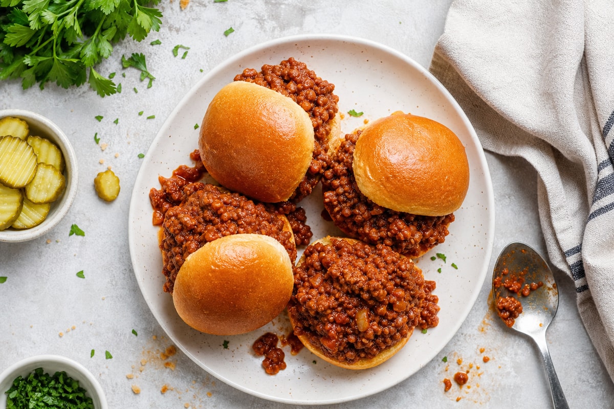 Slow Cooker Sloppy Joes recipe from Pebble Plate Kids
