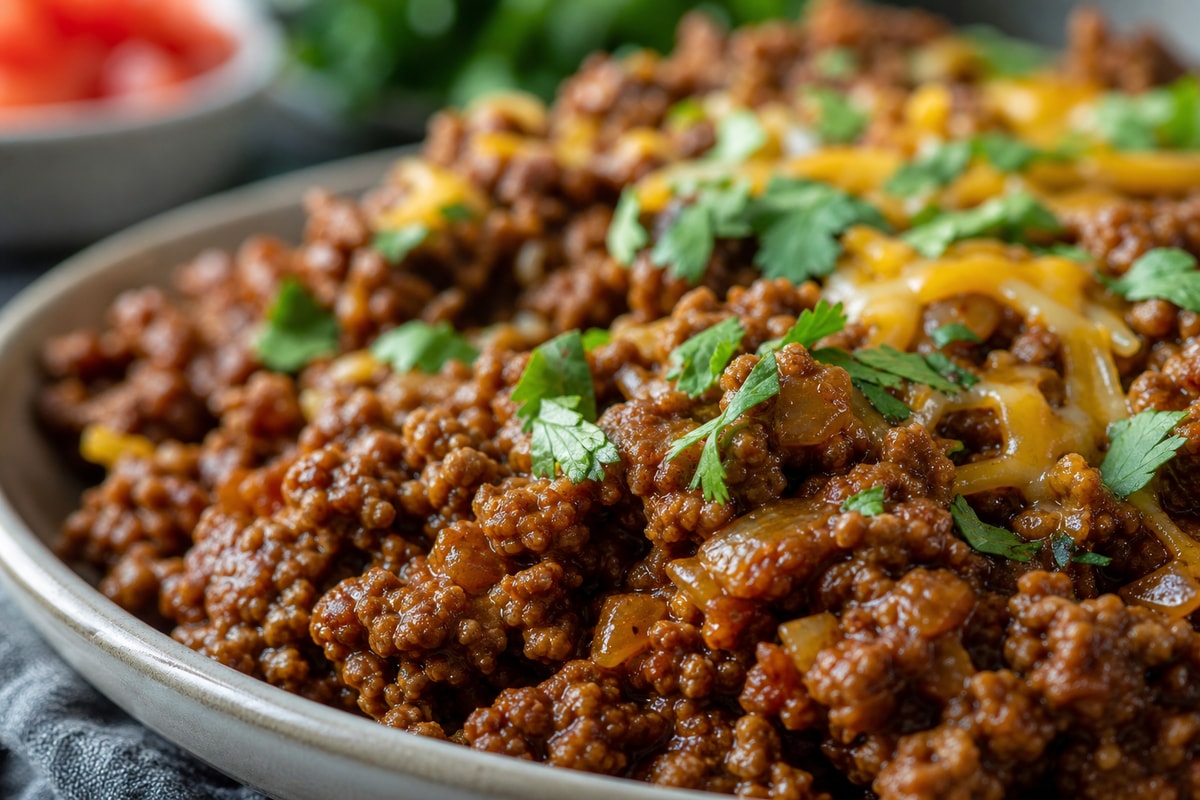 Slow Cooker Taco Meat recipe from Pebble Plate Kids