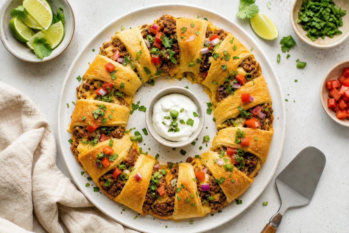 Taco Crescent Ring recipe from Pebble Plate Kids