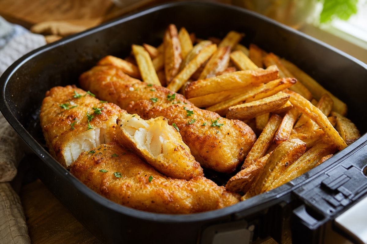Air Fryer Fish And Chips recipe from The Snap Skillet