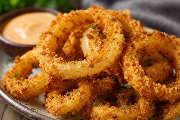 Air Fryer Onion Rings recipe from The Snap Skillet