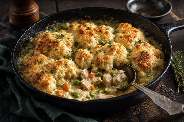 Lightened-Up Skillet Chicken Pot Pie recipe from The Snap Skillet
