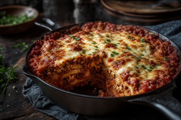 Skillet Lasagna recipe from The Snap Skillet