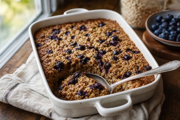 Baked Oatmeal recipe from Sunrise & Crumb