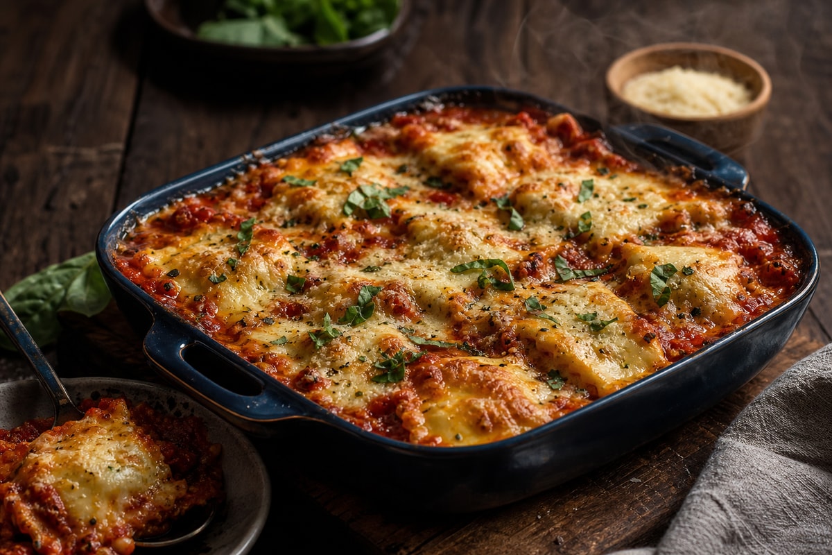 Baked Ravioli recipe from Sunrise & Crumb