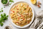 Chicken Spaghetti recipe from Sunrise & Crumb