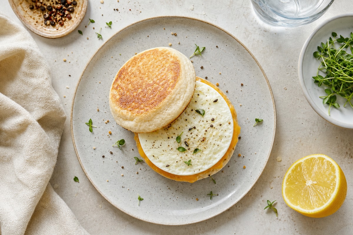 Egg White Breakfast Sandwich Egg White Breakfast Sandwich recipe from Sunrise & Crumb