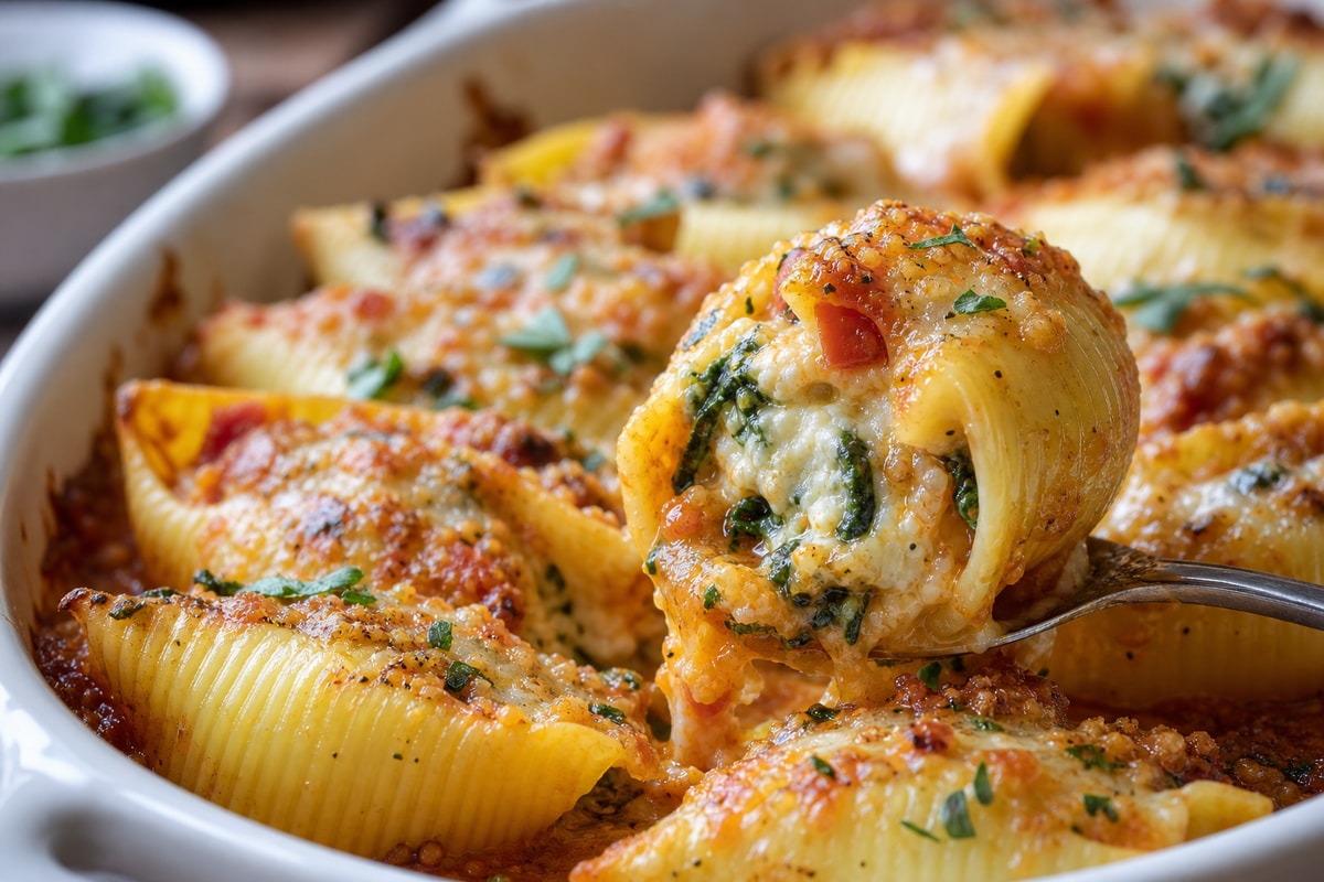 Marry Me Stuffed Shells recipe from Sunrise & Crumb