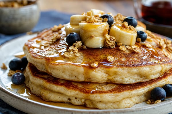 Oat Milk Pancakes recipe from Sunrise & Crumb