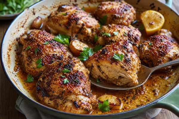 Spanish Garlic Chicken recipe from Sunrise & Crumb