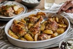Greek Chicken and Potatoes recipe from Thrifty Thyme