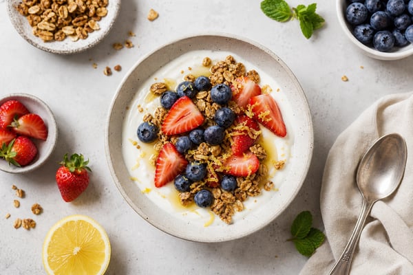 Greek Yogurt Parfait recipe from Thrifty Thyme