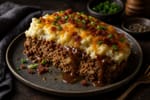 Loaded Mashed Potato Meatloaf recipe from Thrifty Thyme