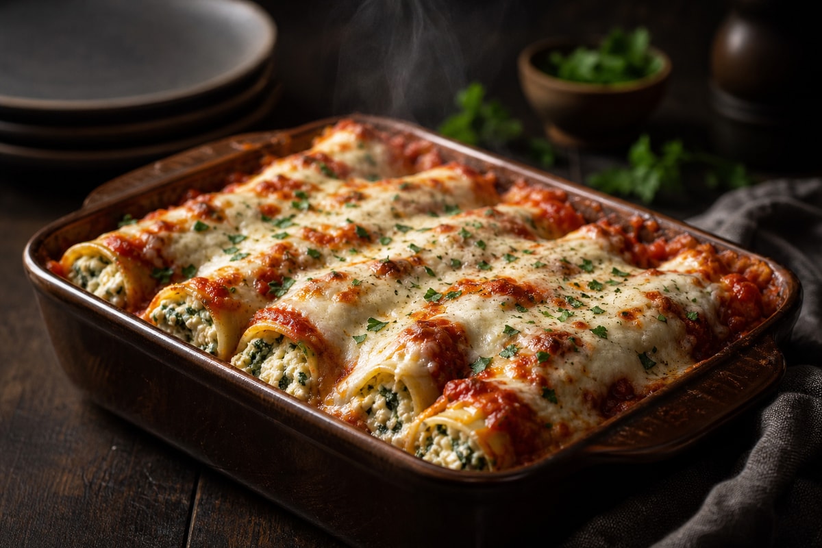 Manicotti recipe from Thrifty Thyme