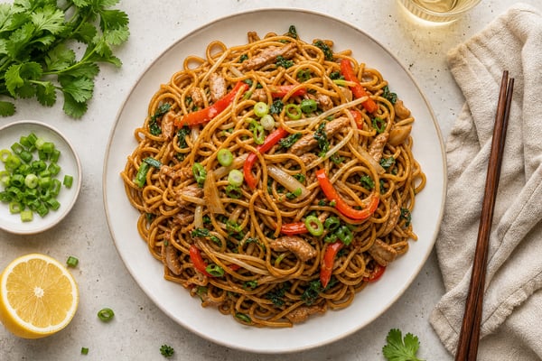 Shanghai Fried Noodles recipe from Thrifty Thyme