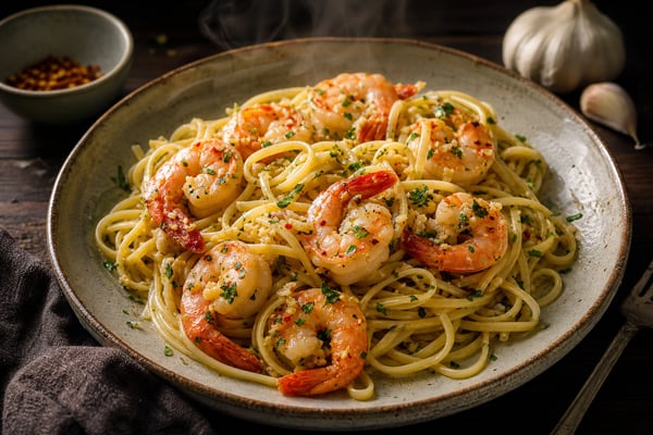 Shrimp Scampi Pasta recipe from Thrifty Thyme