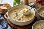 Thick & Creamy Ham and Potato Soup recipe from Thrifty Thyme