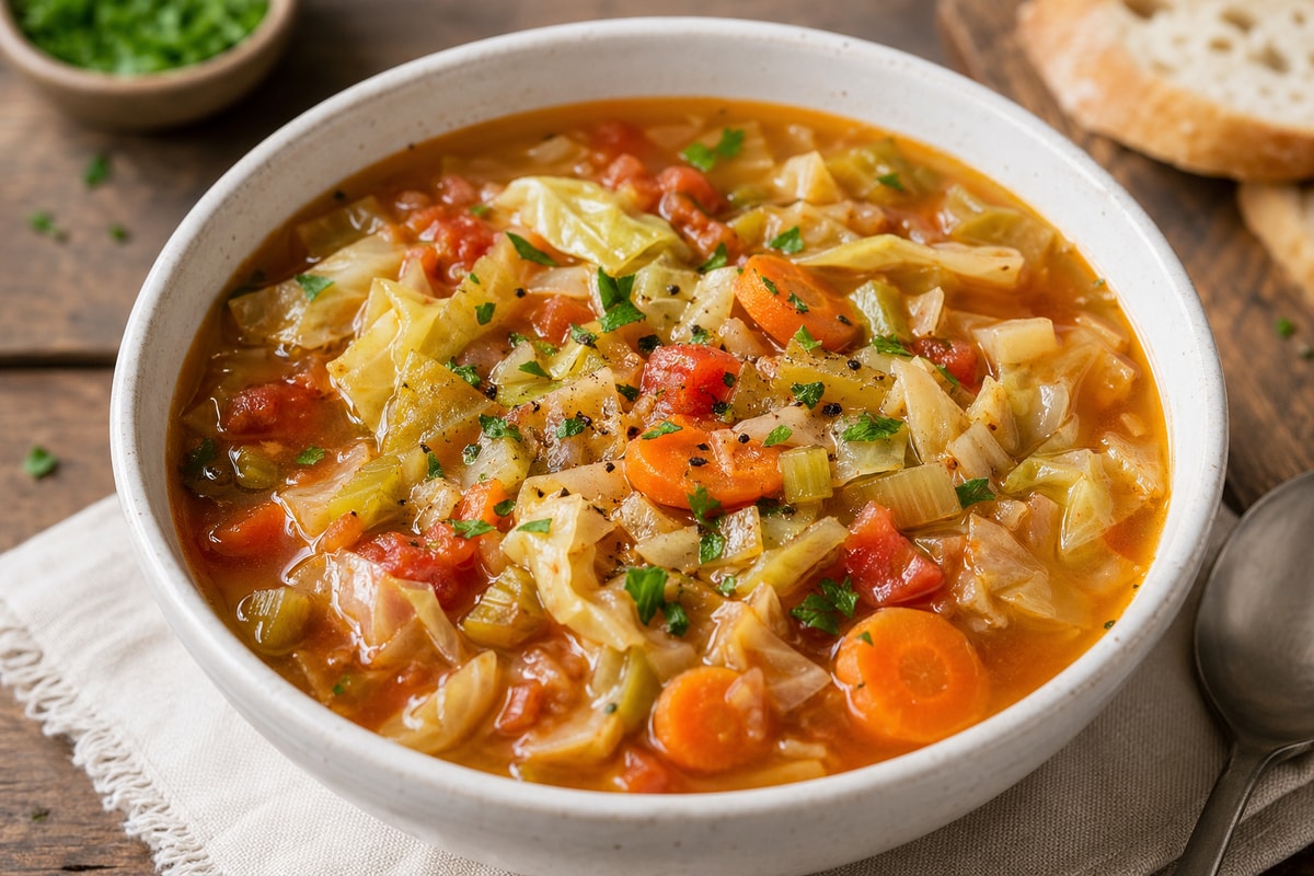 Cabbage Vegetable Soup recipe from The Verdant Spoon
