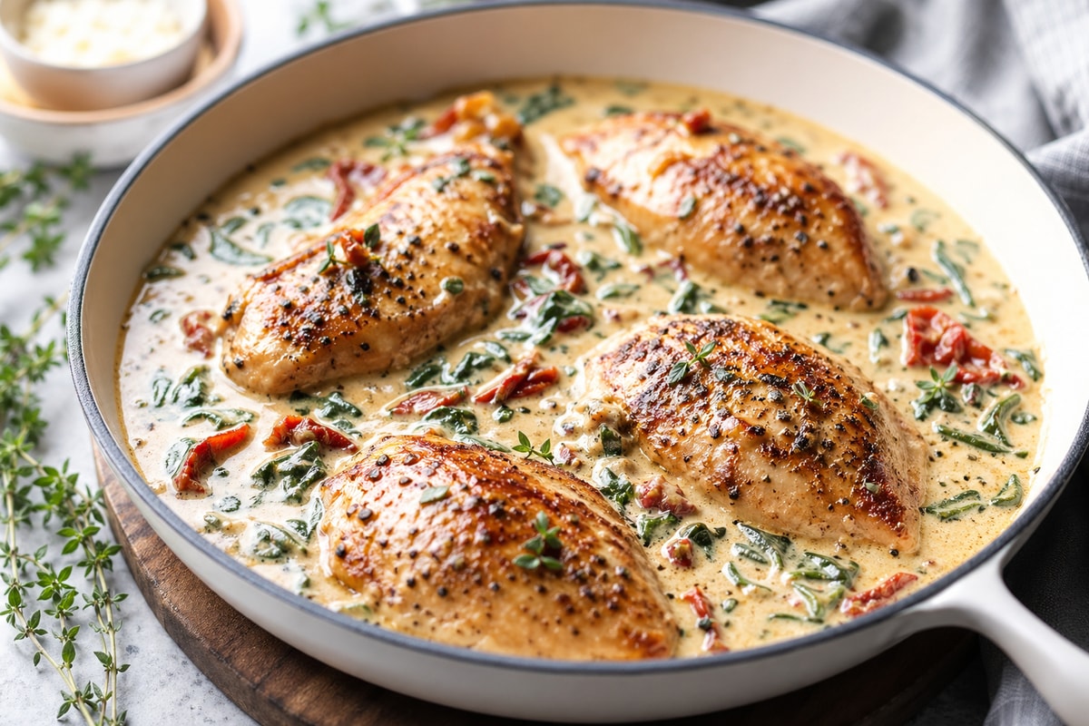 Creamy Tuscan Chicken recipe from The Verdant Spoon