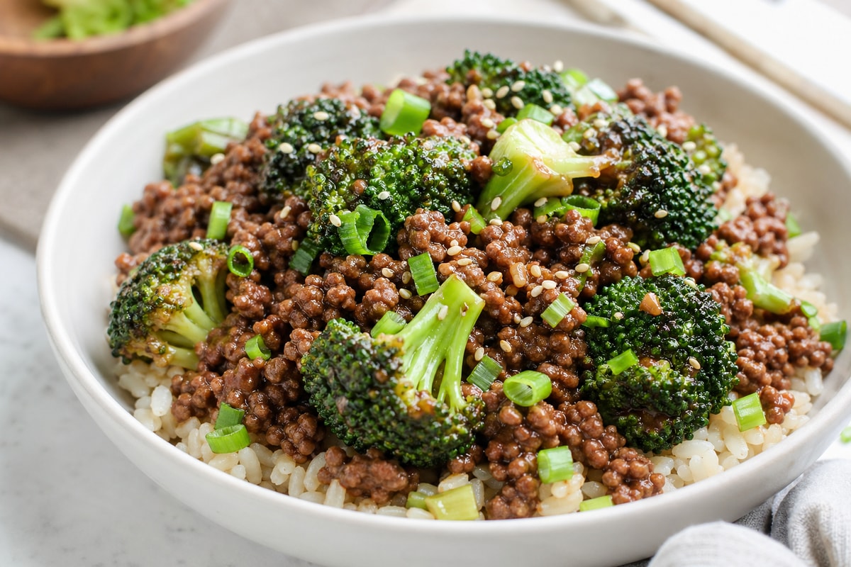 Ground Beef and Broccoli Ground Beef and Broccoli recipe from The Verdant Spoon