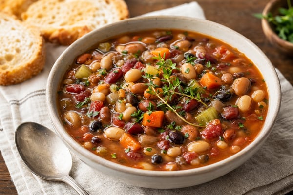 Vegetarian 15 Bean Soup recipe from The Verdant Spoon