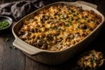 Creamy Beef Stroganoff Bake recipe from Freezer Meals Hub