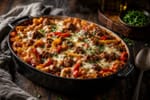 Italian Sausage and Pepper Pasta Bake recipe from Freezer Meals Hub