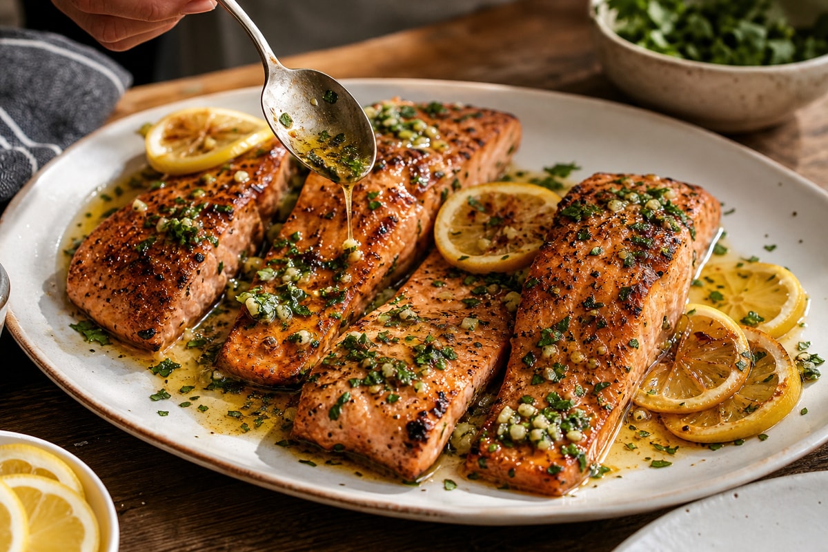 Garlic Butter Keto Salmon recipe from Keto Table
