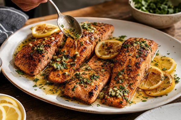 Garlic Butter Keto Salmon recipe from Keto Table