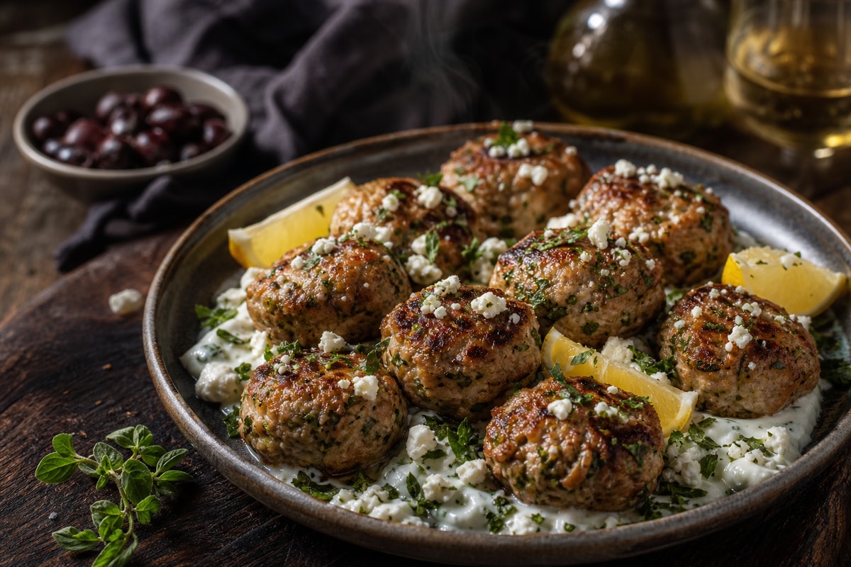 Greek Turkey Meatballs Greek Turkey Meatballs recipe from Keto Table