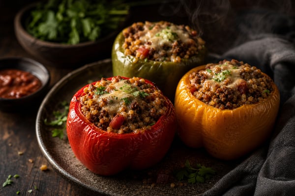 Cauliflower Rice Stuffed Peppers recipe from Keto Table