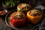 Cauliflower Rice Stuffed Peppers recipe from Keto Table