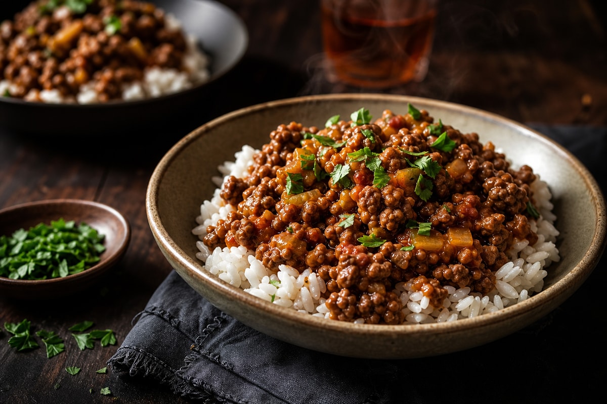 Sloppy Joe Rice Bowls recipe from Little Bites Kitchen