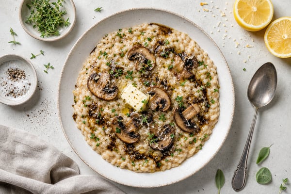 Market Truffle Butter Mushroom Risotto recipe from Copper Ladle Studio