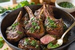 Seared Pan-Roasted Lamb Chops Mint Gremolata recipe from Copper Ladle Studio