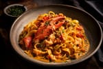 Sommelier-Style Saffron Lobster Tagliatelle recipe from Copper Ladle Studio