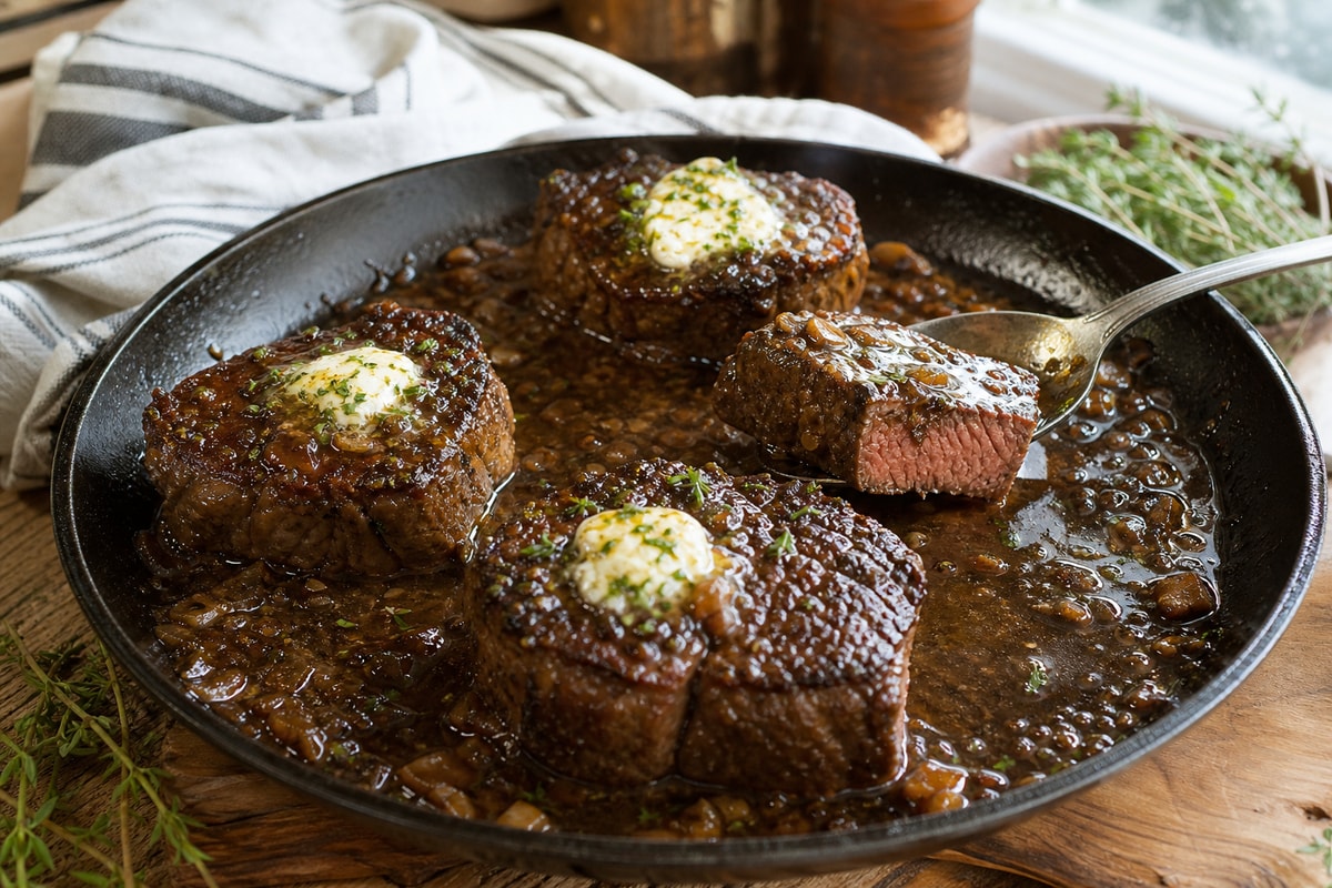 Market Red Wine Demi Glaze Filet recipe from Copper Ladle Studio
