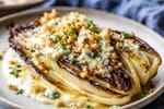 Seared Charred Endive Blue Cheese Crisp recipe from Copper Ladle Studio