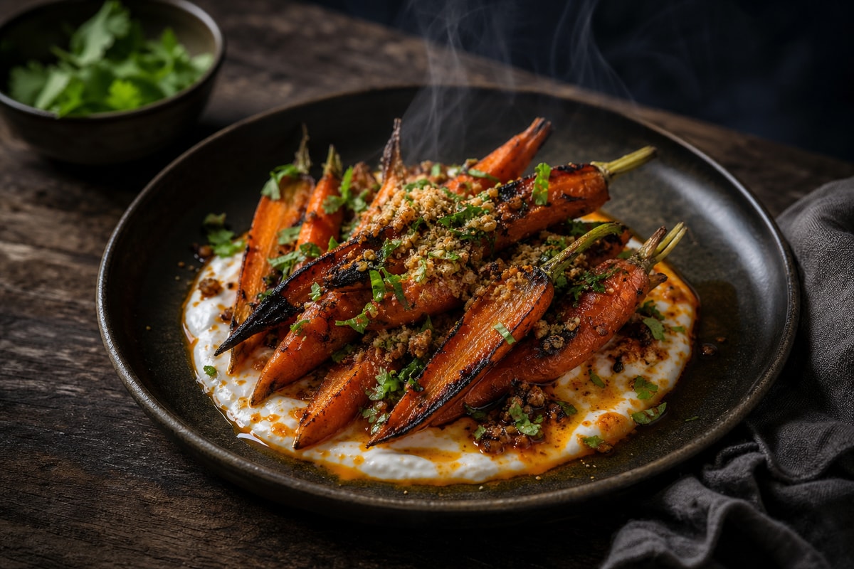 Hand-Cut Charred Carrot Harissa Yogurt Hand-Cut Charred Carrot Harissa Yogurt recipe from Copper Ladle Studio
